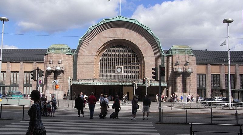 Железнодорожный вокзал в городе Хельсинки