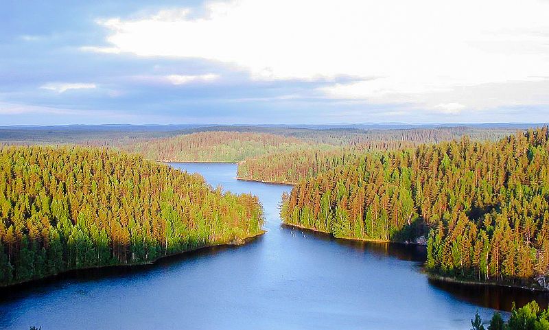 Вид на озера в Финляндии