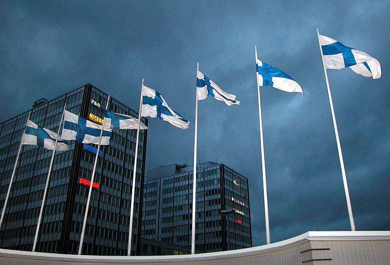 Фото флага в Финляндии