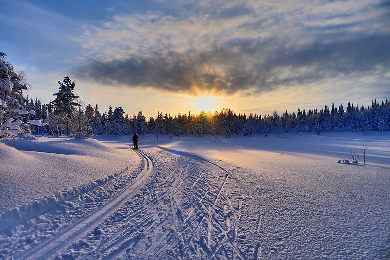 Катание на беговых лыжах в Финляндии