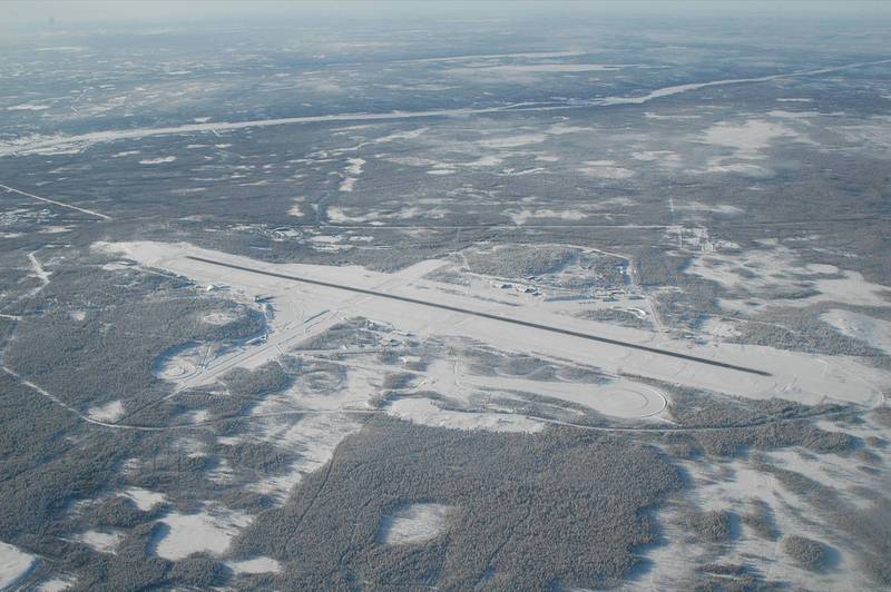 Вид на аэропорт в городе Рованиеми