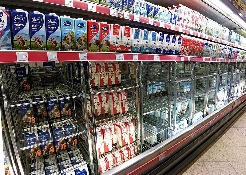 Стоимость финского молока в магазинах Финляндии