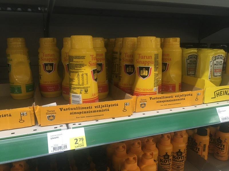 Стоимость финской горчицы в магазинах Финляндии