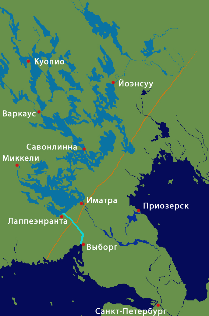 Река Вуокса на карте