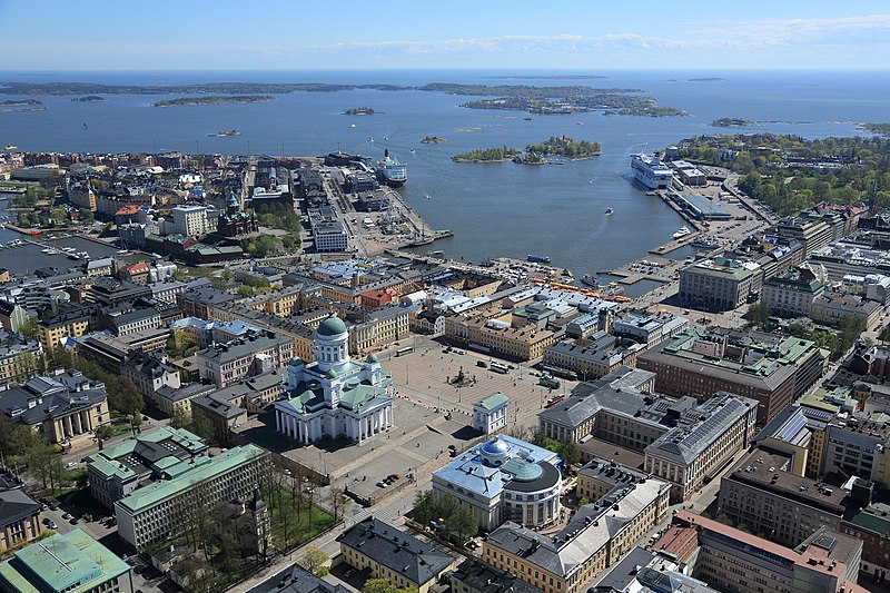 Вид на город Хельсинки сверху