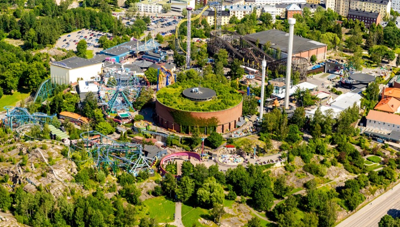 Парк аттракционов Линнанмяки в городе Хельсинки