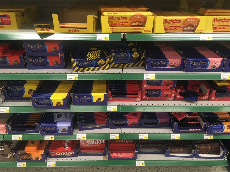Стоимость шоколада в Финляндии