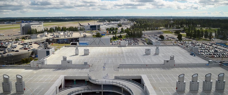Расположение парковок в аэропорту Хельсинки-Вантаа