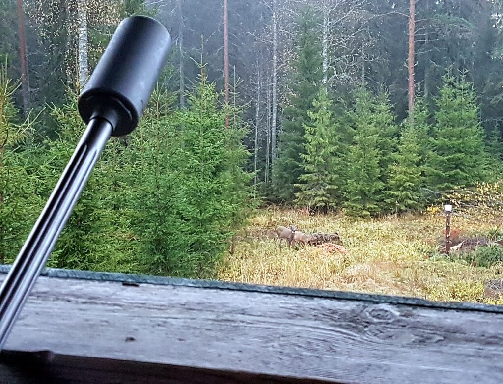 Охотничья засидка в лесу в Финляндии