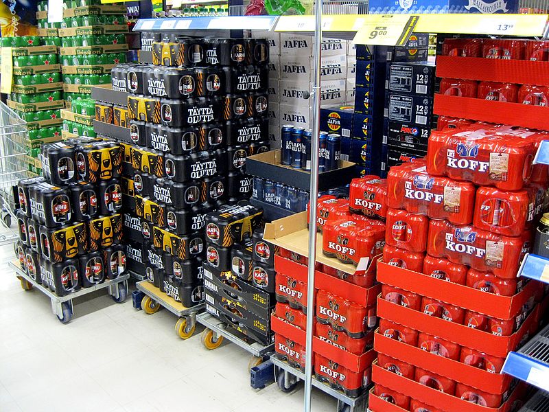 Продажа пива Koff в финском магазине