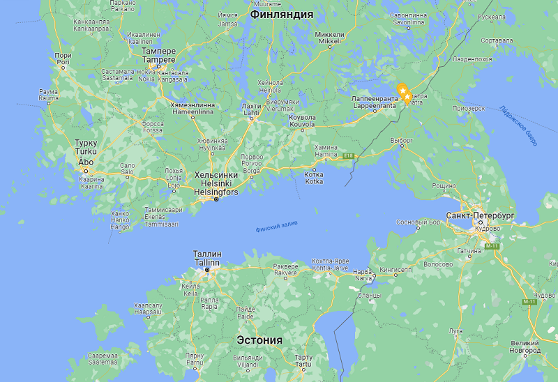 Финский залив на карте